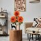 3Pcs Orange Artificial Dahlia Flowers Fall Fake Flower Silk Flowers with Long Stem 27.5" Floral Arrangements Bouquets Autumn Faux Dahlias Flowers for DIY Wedding Party Centerpieces Home Decor